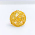 Radiant Round 22k Gold Statement Ring