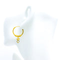22k-gold-Dainty Dangling Heart Hoop Earrings