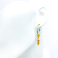 22k-gold-Striped Tassel Hoop Earrings
