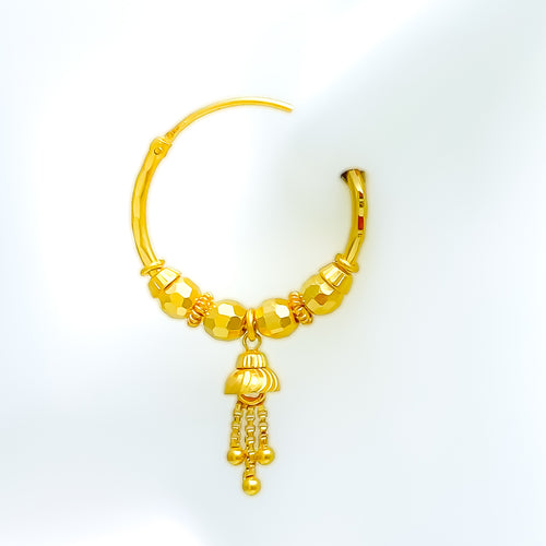 22k-gold-Charming Alternate Dangling Bali