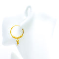 22k-gold-Festive Multi Bead Hoop Earrings