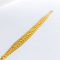 Interlinked Geometric Flat 22k Gold Bracelet
