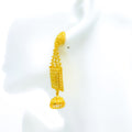 22k-gold-Rectangular Beaded Jhumki Earrings