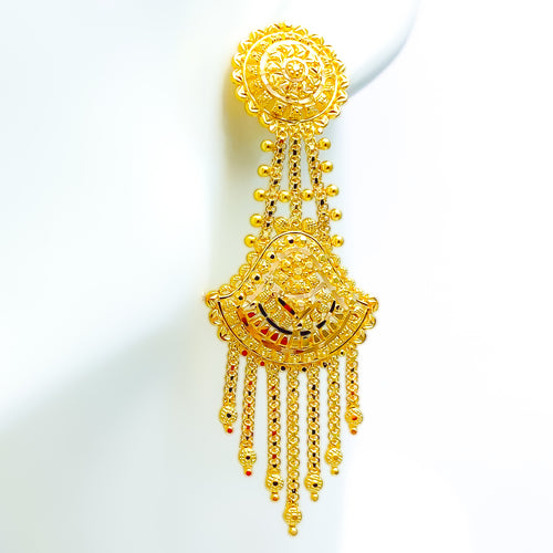22k-gold-Versatile Dangling Chain Earrings