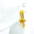 22k-gold-Versatile Dangling Chain Earrings