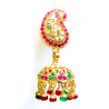 22k-gold-Majestic Vibrant Paisley Jhumki