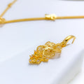 Elevated Sparkling Floral 22k Gold Necklace Set