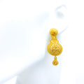 22k-gold-Reflective Paisley Accented Flower Earrings