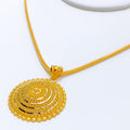 Radiant Round Jali 22k Gold Pendant