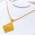 Intricate Flower Accented 22k Gold Pendant