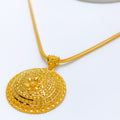 Chic Beaded Flower 22k Gold Pendant