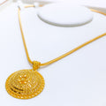 Chic Beaded Flower 22k Gold Pendant