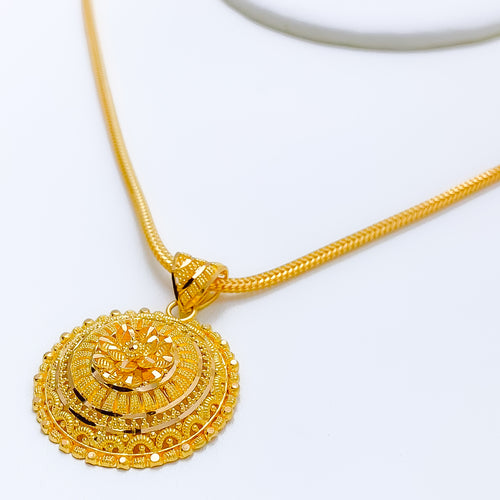Magnificent Mandala 22k Gold Inspired Pendant