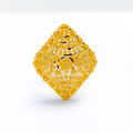 Intricate Floral Geometric 22k Gold Ring