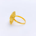 Ornate Beaded 22k Gold Flower Ring