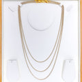 22k-gold-Fancy Reflective Dual-Tone Box Chain - 22"