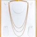 22k-gold-Graceful Two-Tone Interlinked V Chain - 18"