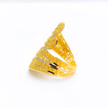 Impressive Overlapping 22k Gold Leaf Ring