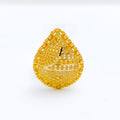 Majestic Sparkling Pear 22k Gold Drop Ring