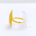 Majestic Sparkling Pear 22k Gold Drop Ring