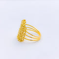 Evergreen Floral 22k Gold Square Ring