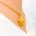 22k-gold-Bold Elevated Flower Adorned Pendant