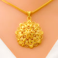 22k-gold-Gorgeous High Finish Floral Pendant