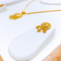 Classy Round 22k Gold Pendant Set