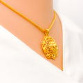 22k-gold-Decorative Heart Accented Filigree Pendant 