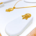 Classy Dome Paisley 22k Gold Pendant Set