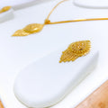 Magnificent Leaf 22k Gold Pendant Set