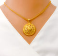 22k-gold-Intricate Triple Tiered Dome Pendant