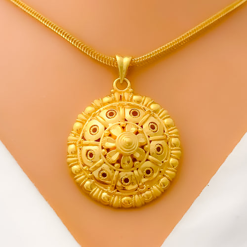 22k-gold-Intricate Triple Tiered Dome Pendant