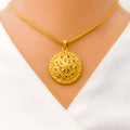 22k-gold-Intricate Triple Tiered Dome Pendant