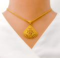 22k-gold-Radiant Reflective Dotted Traditional Pendant