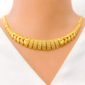 22k-gold-Reflective Alternating Leaf Adorned Necklace Set