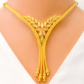 22k-gold-Shimmering V Shaped Opulent Necklace Set