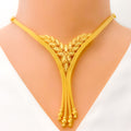 22k-gold-Shimmering V Shaped Opulent Necklace Set