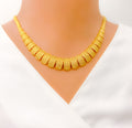 22k-gold-Dazzling Graduating Mesh Necklace Set