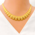 22k-gold-Dazzling Graduating Mesh Necklace Set