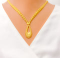 22k-gold-Shiny Sleek Drop Necklace Set