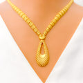 22k-gold-Shiny Sleek Drop Necklace Set