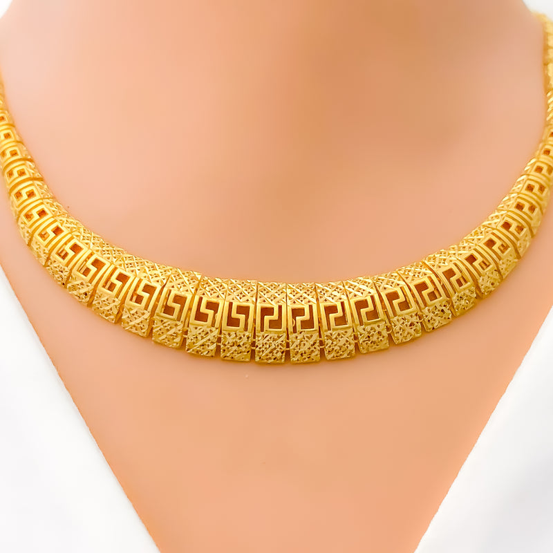 22k-gold-High Finish Tapering Vintage Necklace Set