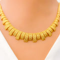 22k-gold-Unique Tasteful Geometric Necklace Set 