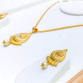 Lotus Pad Pendant Set 22k Gold 