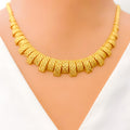 22k-gold-Unique Tasteful Geometric Necklace Set 