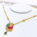 Vibrant Elegant CZ Peacock Necklace