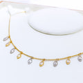 Ritzy Two-Tone Marquise 22k Gold Drop Necklace