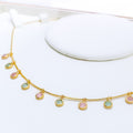 Chic Pastel Charm 22k Gold Necklace