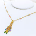 Festive Marquise Tassel CZ Necklace